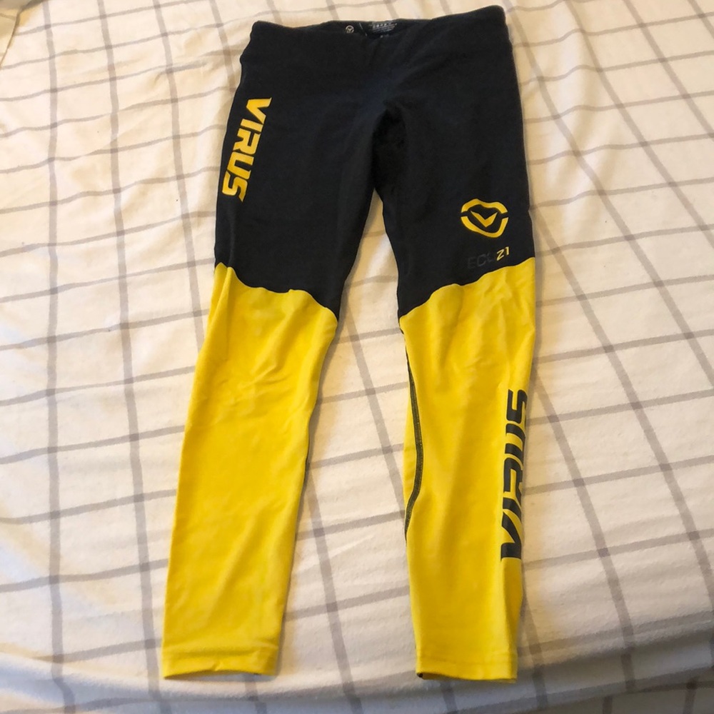 Virus full length black and yellow leggings